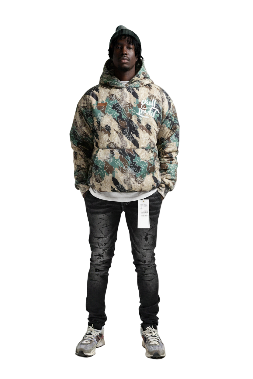 KAMI Padded Crop Style Nylon Pullover Jacket