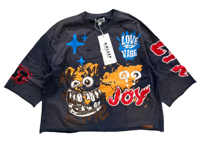 PORTER S/N Jersey 3/4 Sleeve Crop Top Tee