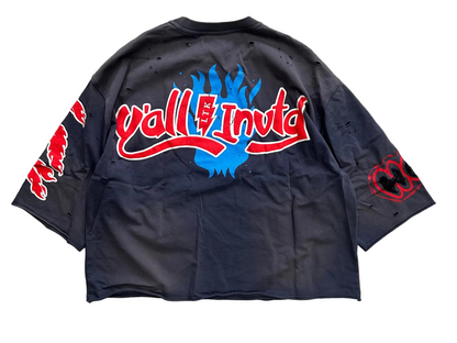 PORTER S/N Jersey 3/4 Sleeve Crop Top Tee