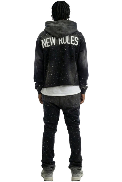 ZICORN French Terry Long Sleeve Crop Top Pullover Hoodie only