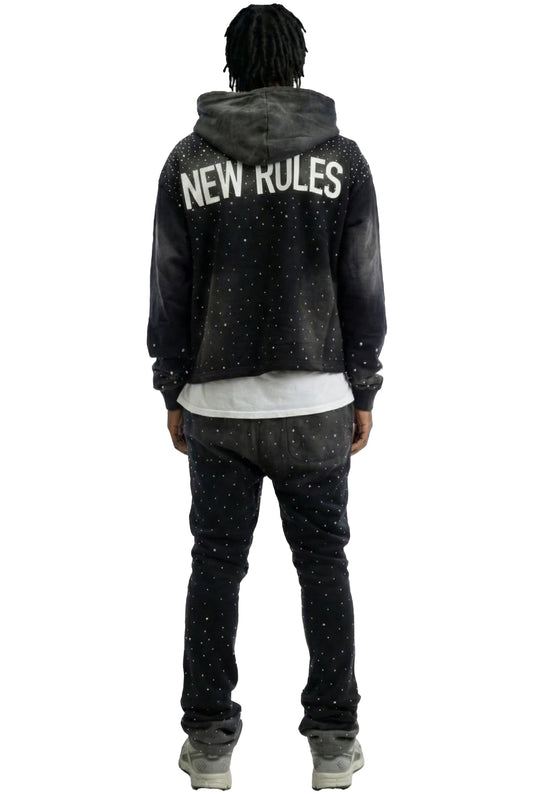 ZICORN French Terry Long Sleeve Crop Top Pullover Hoodie only