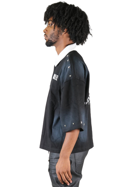 BLISS Men's S/N Jersey 3/4 Sleeve Crop Top Polo