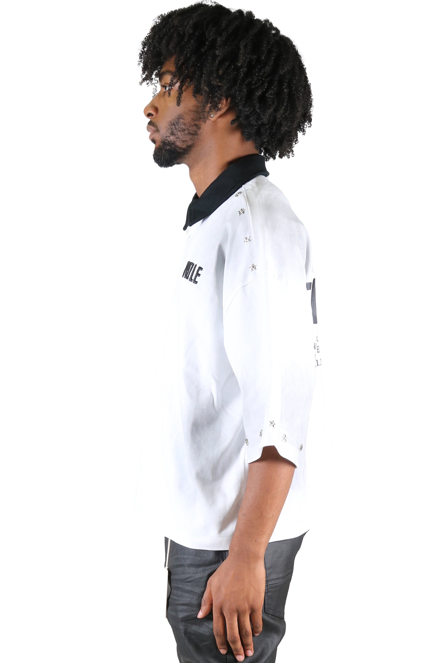 RADEON Men's S/N Jersey 3/4 Sleeve Crop Top Polo