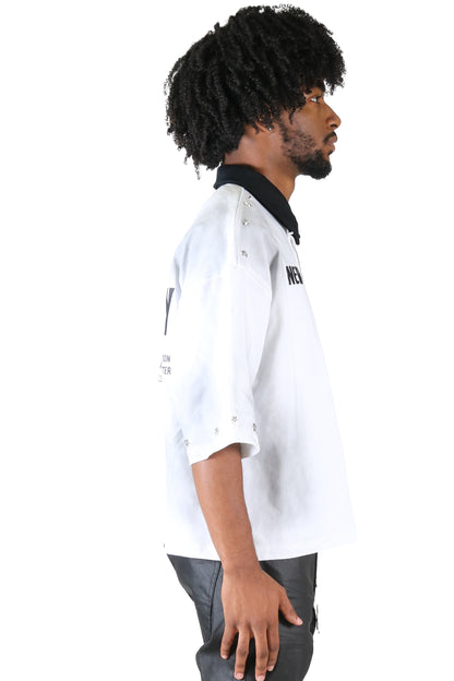 RADEON Men's S/N Jersey 3/4 Sleeve Crop Top Polo