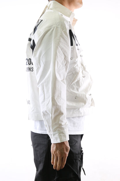 REVOL Twill Blended Nylon Crop Top Jacket