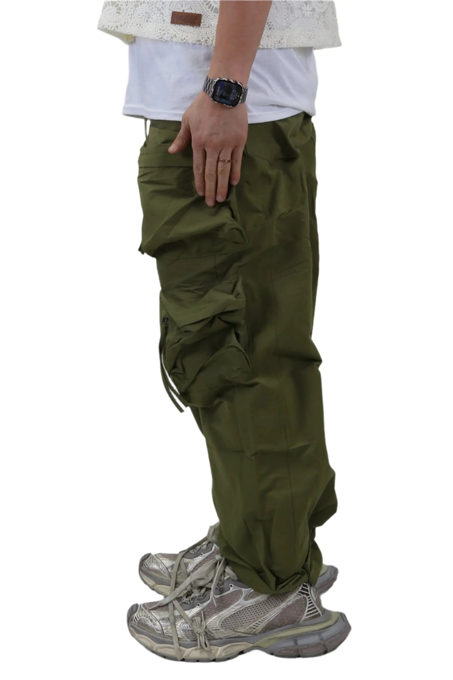 VONT FINE TWILL NYLON BAGGY FIT CARGO PANTS