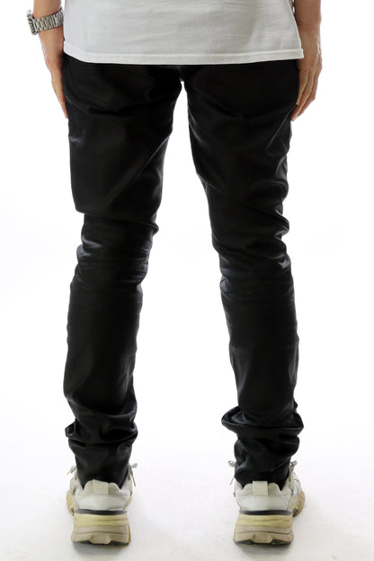 COLINS Men's Premium Wax Coated Skinny Denim Pants