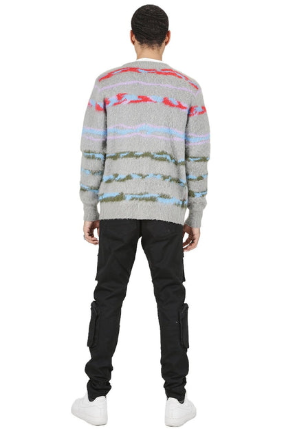 DOUGAL Men's premium sweater cardigan with embroidery & patches