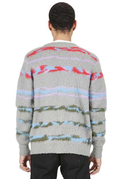 DOUGAL Men's premium sweater cardigan with embroidery & patches