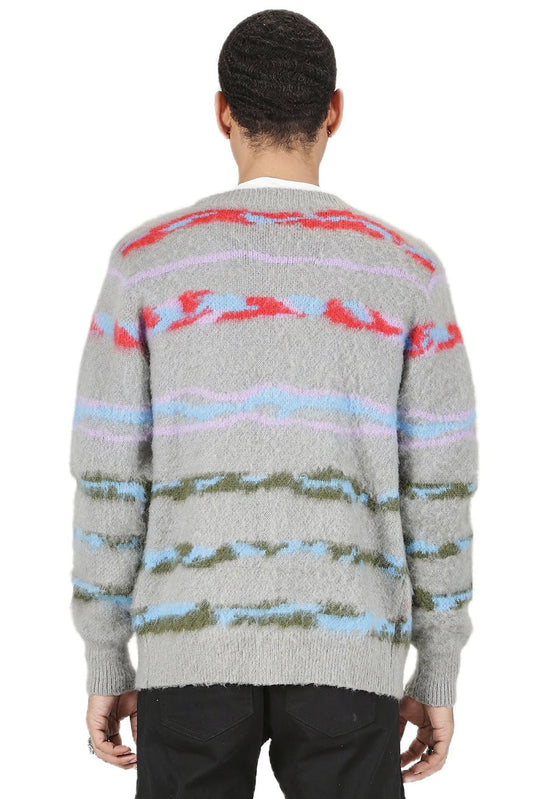 DOUGAL Men's premium sweater cardigan with embroidery & patches