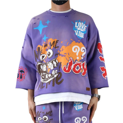 DIAZ S/N Jersey 3/4 Sleeve Crop Top Tee