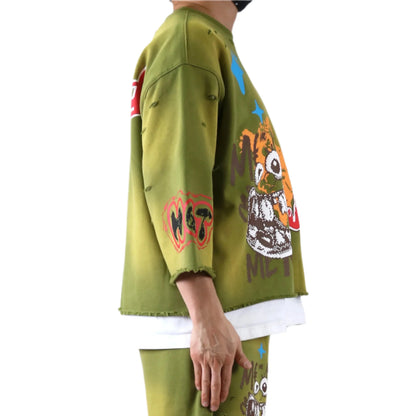 GARNIO SN/ Jersey 3/4 Sleeve Crop Top Tee