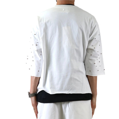 CLAIN SN/ Jersey 3/4 Sleeve Crop Top Tee