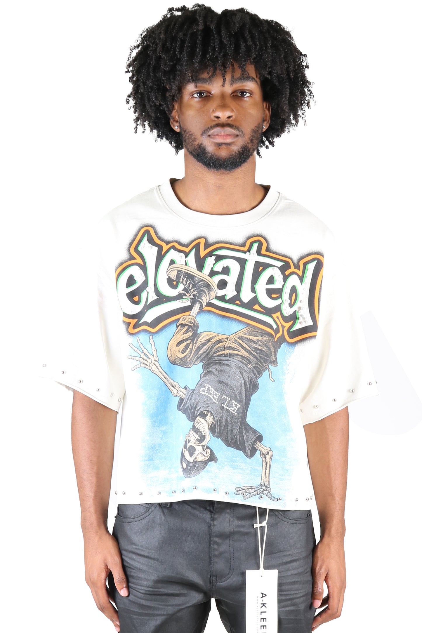 ALAN S/N Jersey 3/4 Sleeve Crop Top Tee