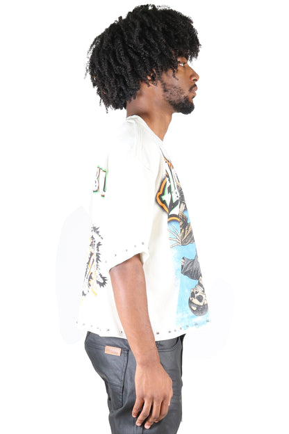 ALAN S/N Jersey 3/4 Sleeve Crop Top Tee