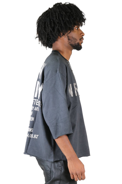 AVOYA S/N Jersey 3/4 Sleeve Crop Top Tee with Detachable Necklace
