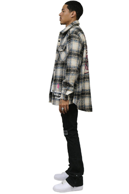 LOUIS Men's Oversize Heavy Flannel Outer Shirket