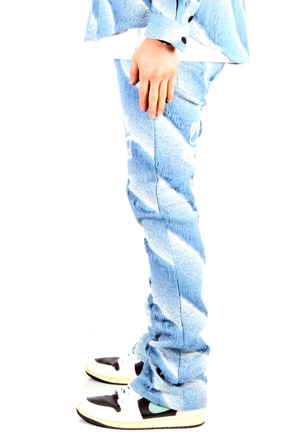 DUSTY Men's premium jacquard pattern slim fit denim pant.