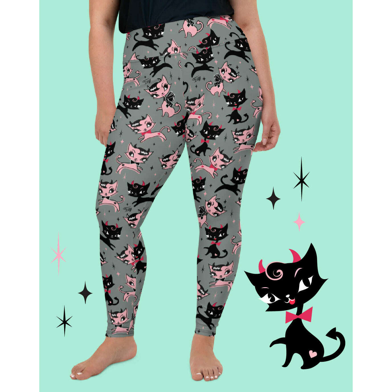 Bad Kitty Leggings by Miss Fluff x Lipstick & Chrome OS