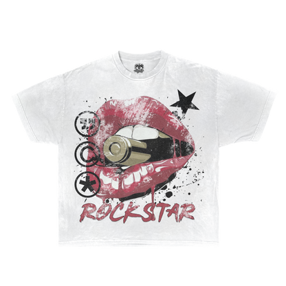 Rockstar Streetwear White Cotton Tee Casual Wardrobe Essential True To Size For Confident Everyday Style